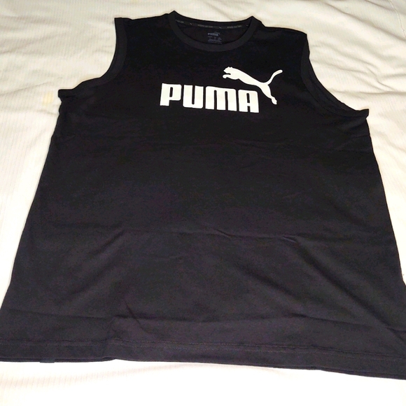 NEW Puma Logo Black Tank Top Size Large - Picture 1 of 4